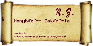Menyhért Zakária névjegykártya